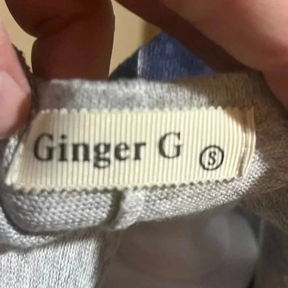 🔵 Ginger G gray Aztec open front  3/4 sleeve cardigan small - Picture 4 of 6